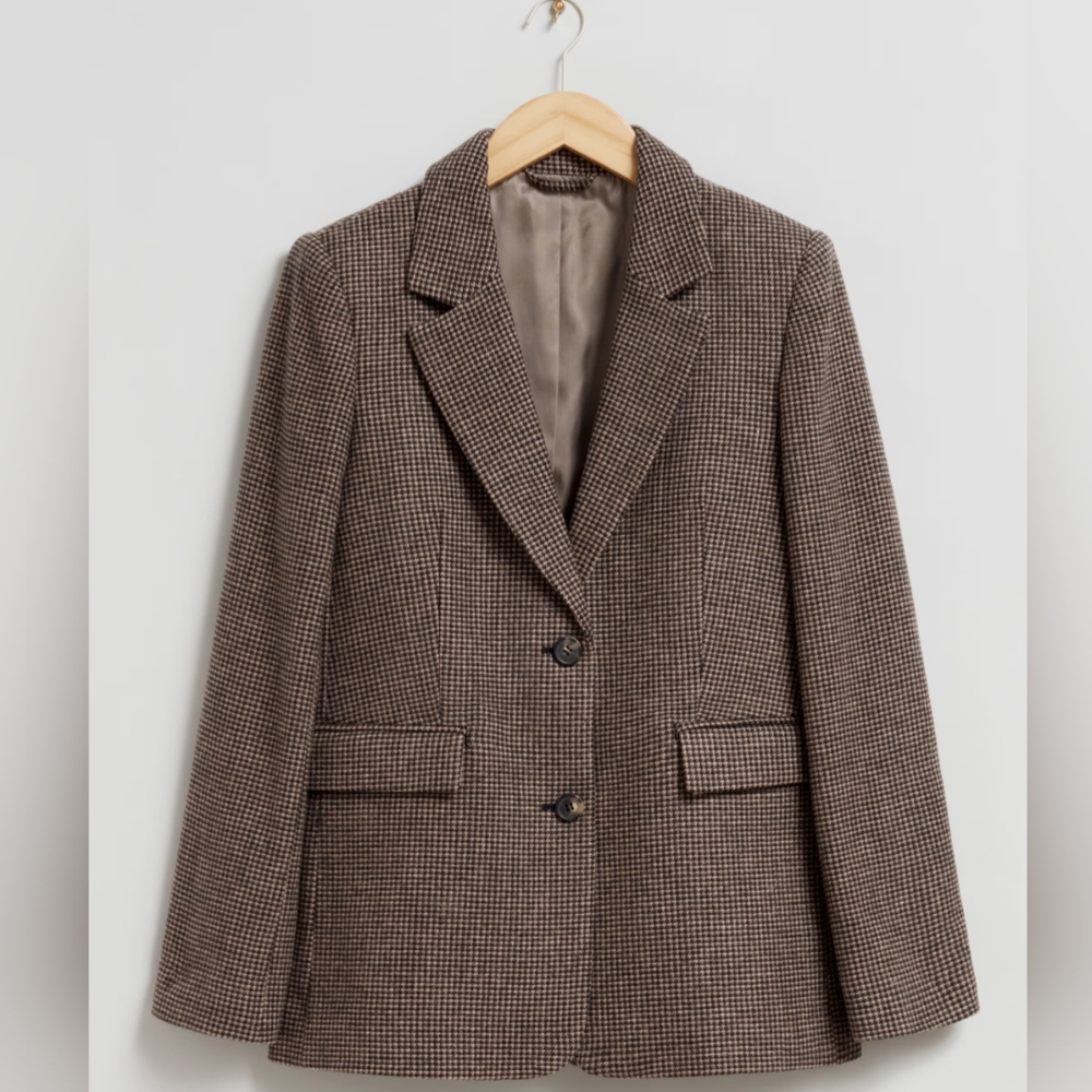 & Other Stories Fitted Checked Blazer